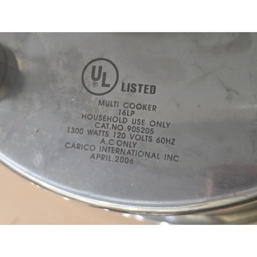New Era 7 Qt Electric Multi Cooker Stainless Slow Cooker‎ Liquid-Core